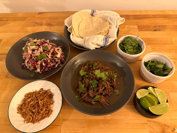 Pulled Pork Vindaloo with Fiery Cabbage & Red Onion Slaw