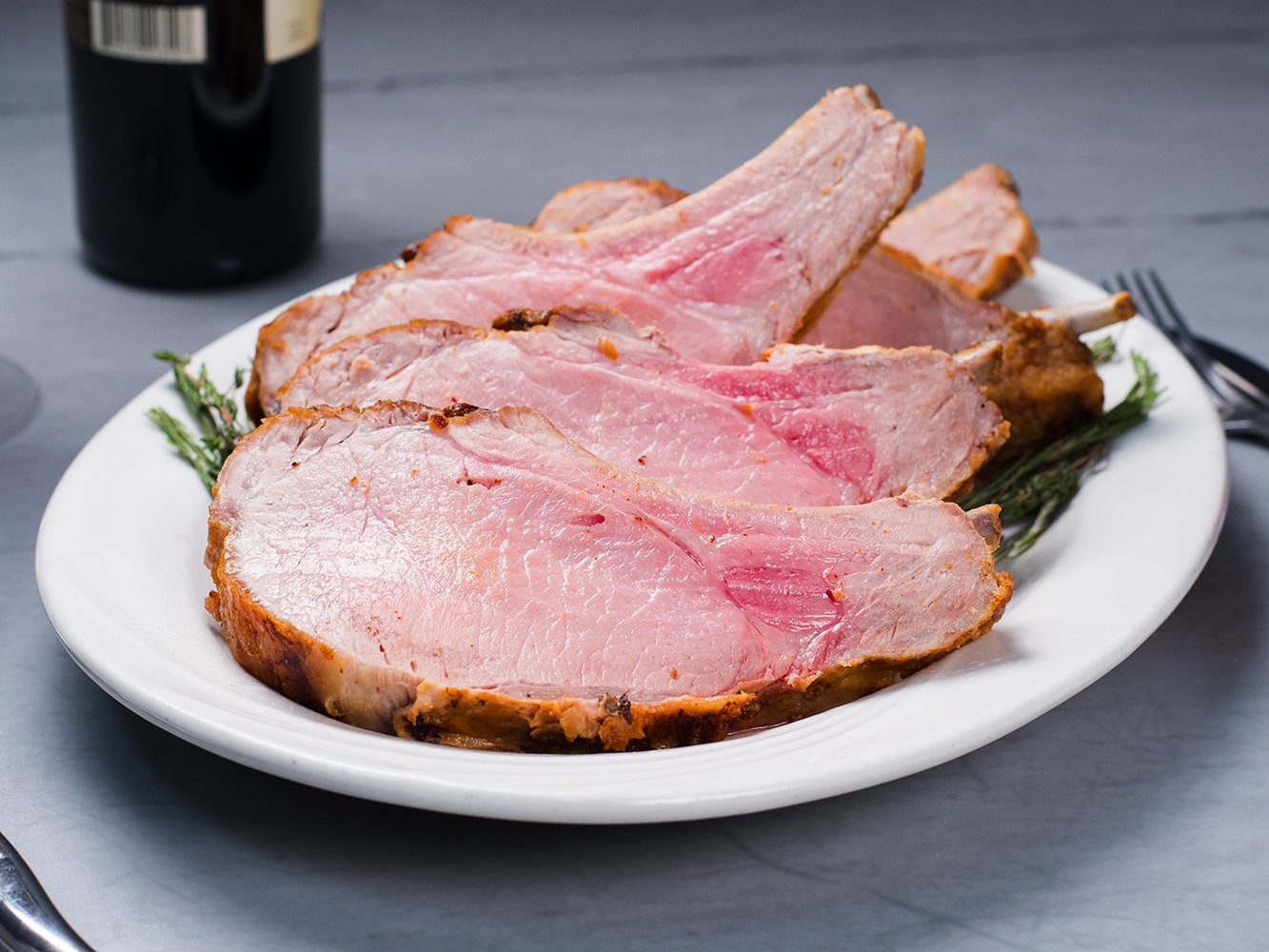 Bone In Heritage Pork Loin Roast Sliced | Heritage Foods