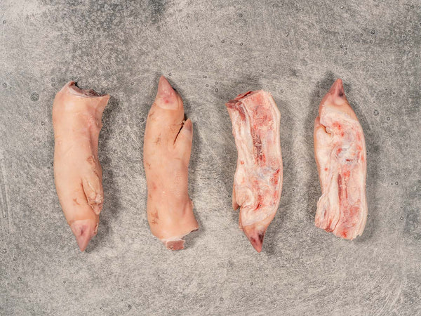 Heritage Pork Feet, split in half