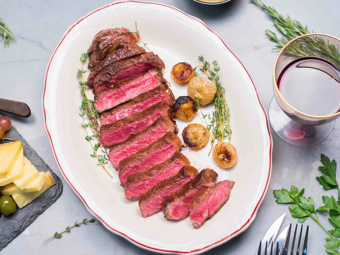 Akaushi Angus Wagyu New York Strip Steaks