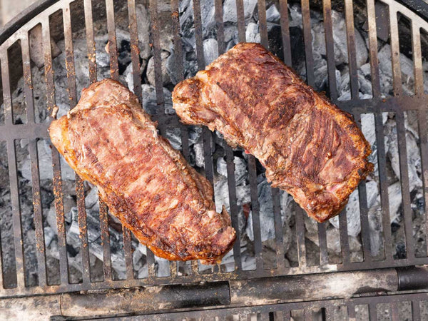 Wagyu Strip Steaks on the Grill