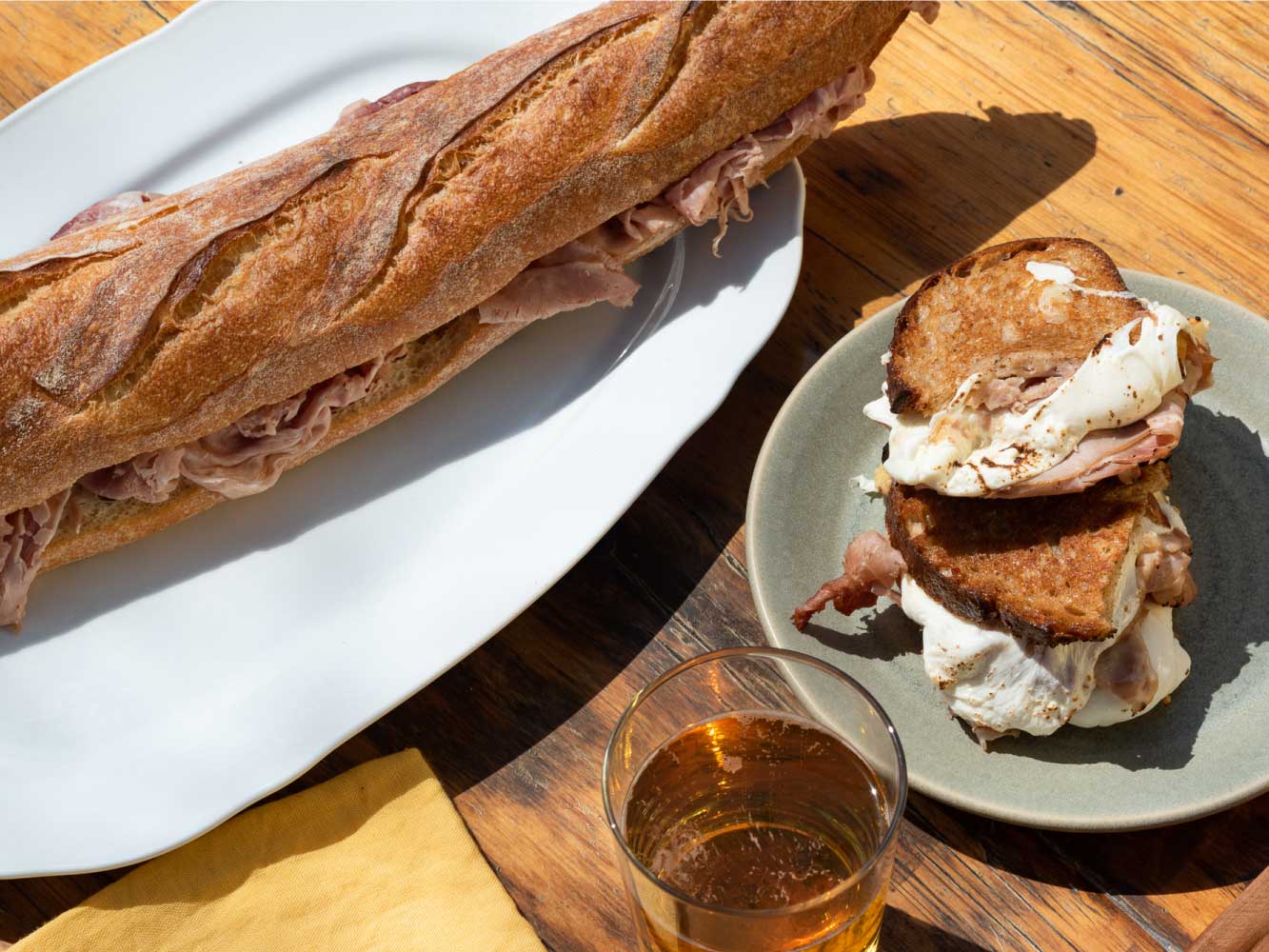 Shaved Heritage Deli Ham Sandwiches