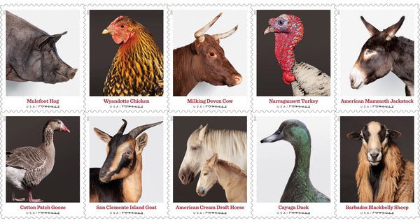 USPS Releases Heritage Breed Stamps