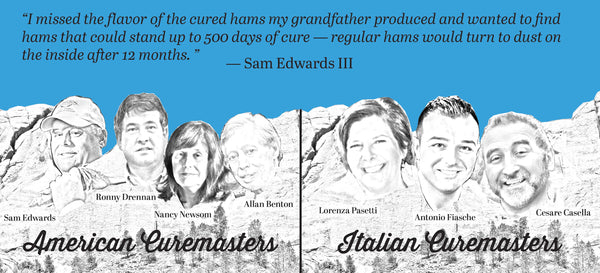 America’s most celebrated curemasters are now curing long-aged hams from our 100% heritage breed pigs!