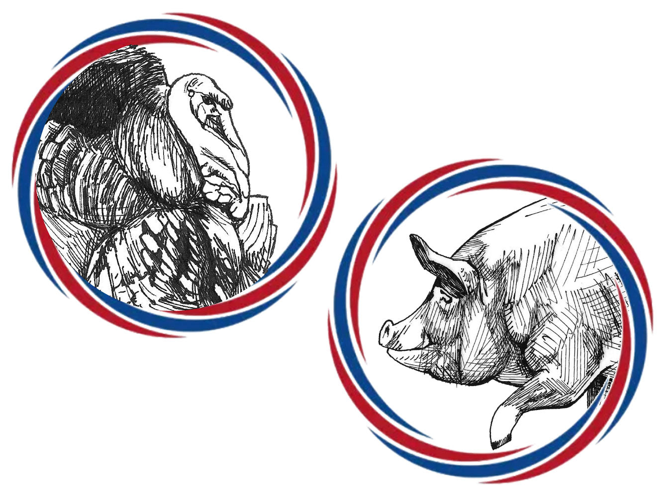 1776 Pork & Poultry Package images of a pig and a turkey