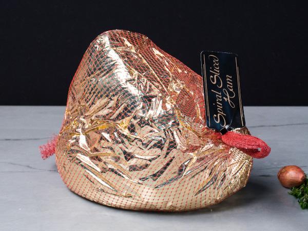 Spiral Sliced Heritage Maple Sugar Cured Ham, in Gold Wrapping