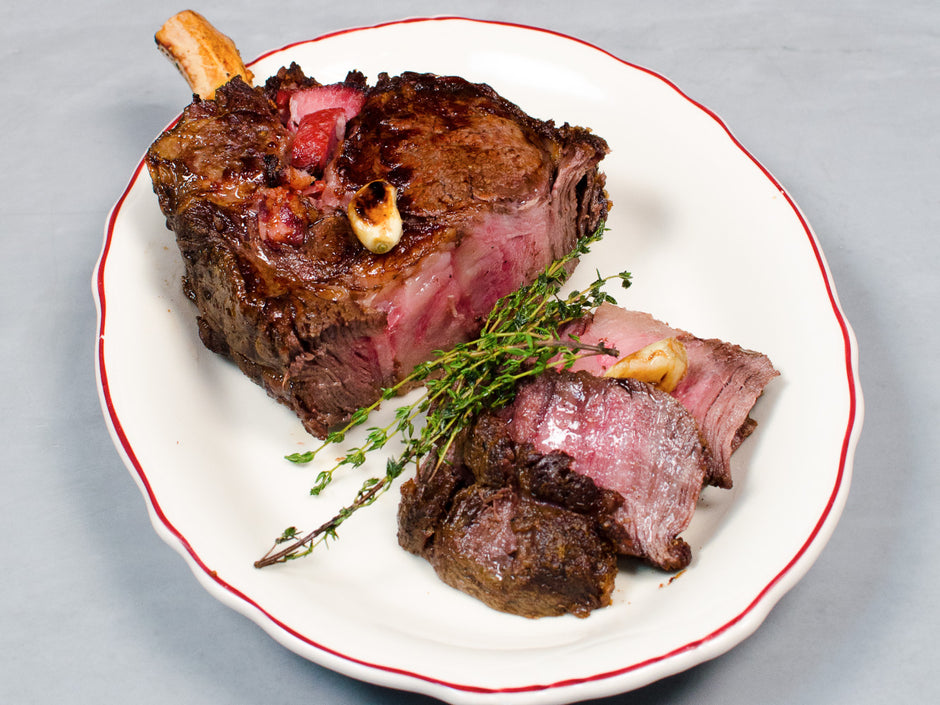 Single Bone Ribeye Roast From The Standing Ribeye Roast — The Most Highly Marbled Wagyu Breed 